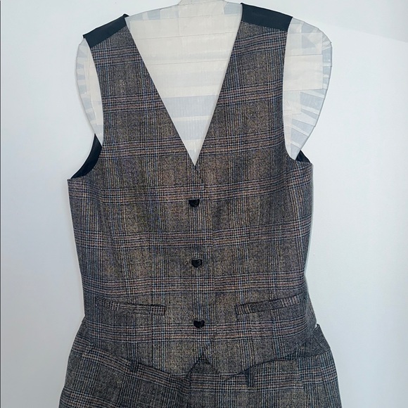 Jason Wu Pants - Jason Wu Metallic Plaid Vest & Pants Set